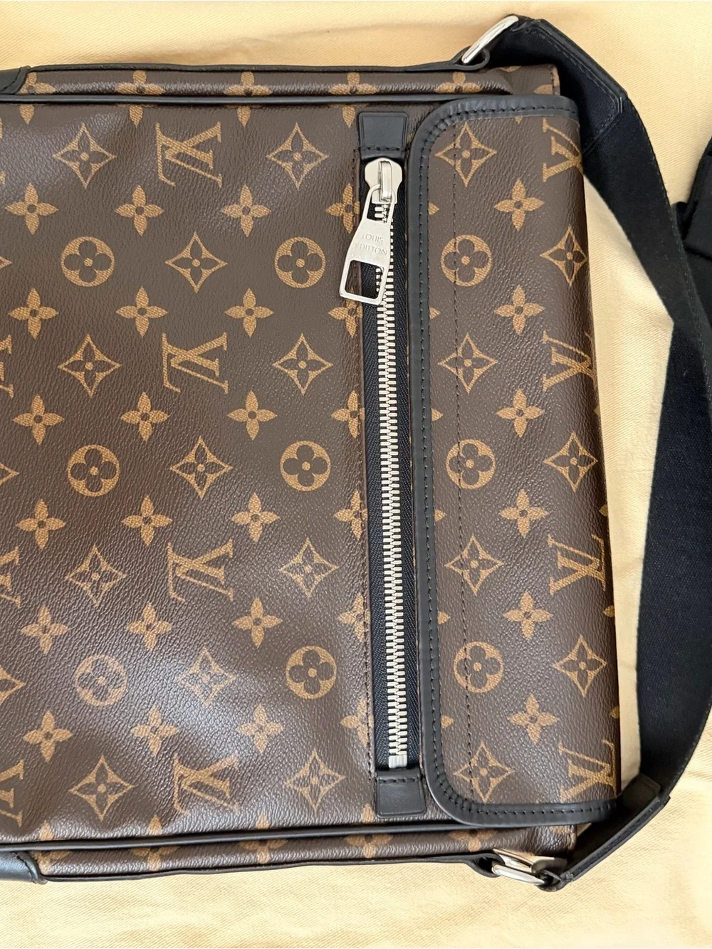 Louis Vuitton Brown Monogram Canvas Messenger with Black Strap